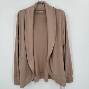 Softies Ultra Dream Cascade Cardigan with Thumbholes in Coco size S